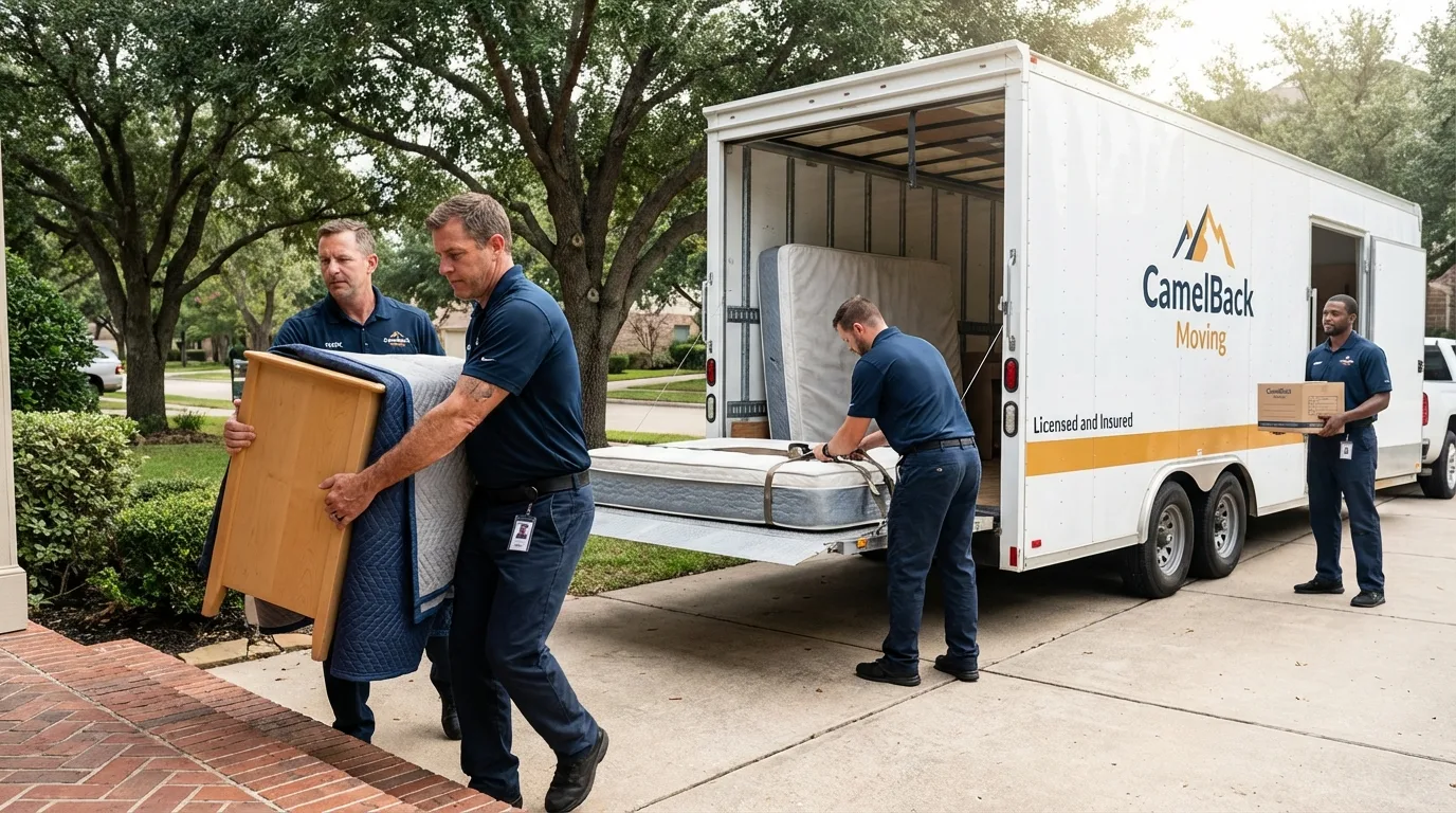 Crew loading residential truck for cross-state move from Clarkesville, GA
